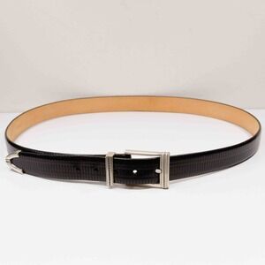 MARTIN DINGMAN Treccia Calfskin Leather Belt Black Silver USA Hand Made Mens 42